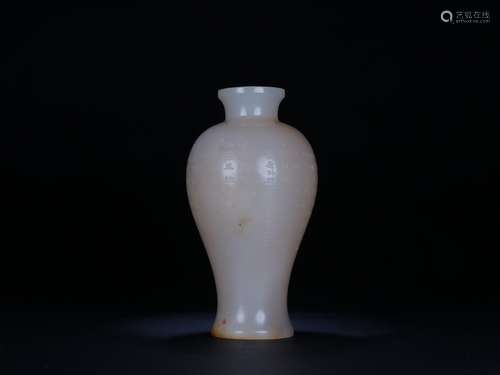 A Chinese Hetian Jade Potery Carved Vase