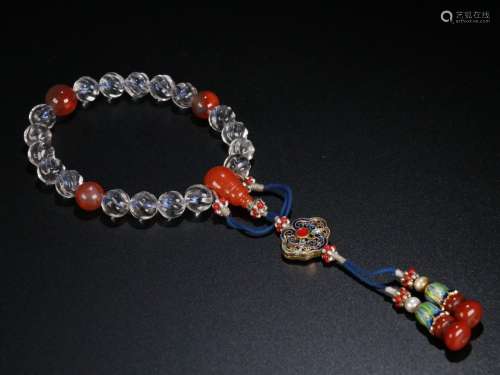 A Chinese Crystal 18-Bead Pendant
