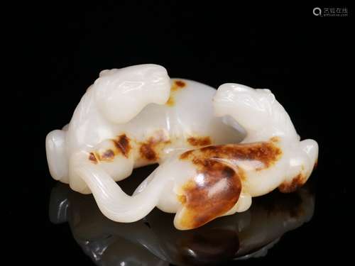 A Chinese Hetian Jade Horse Carved Ornament