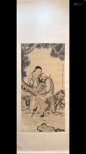 A Chinese Painting Of Figure, With Luopin Mark