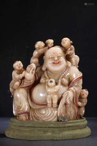 A Chinese Shoushan Stone Figure Ornament