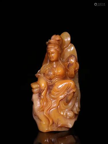 A Chinese Shoushan Stone Figure Statue