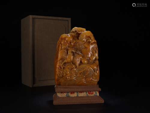 A Chinese Tianhuang Stone Dragon Carved Seal