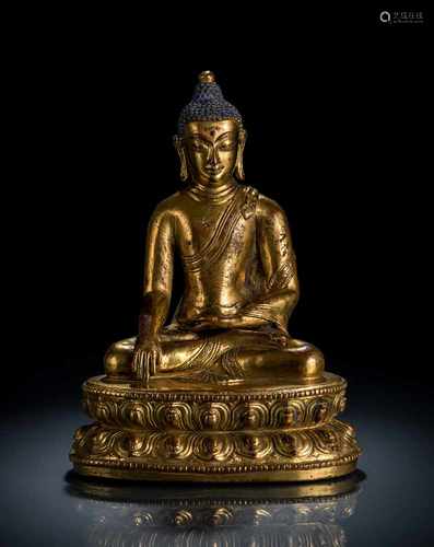 Feuervergoldete Bronze des Buddha Shakyamuni