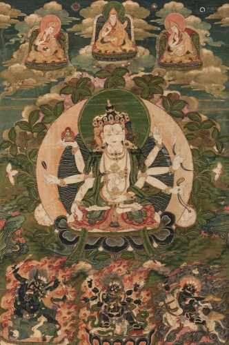 Thangka mit Darstellung des Usnishavijaya