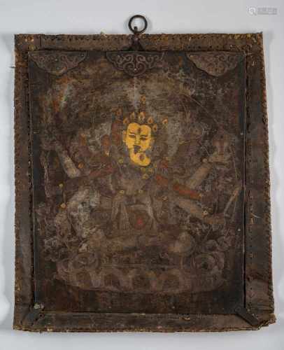 Eisenplatte mit Darstellung von CAKRASAMVARA