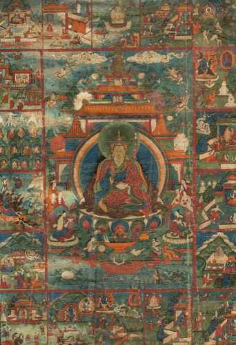 Seltenes Thangka des Padmasambhava