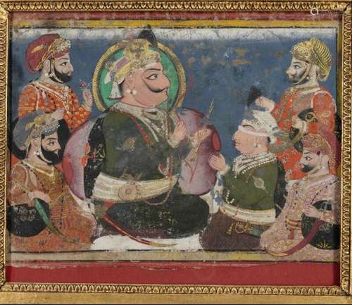 Two 19th century indian compositions, one with Kali the other with Mughal noblemen. [...]