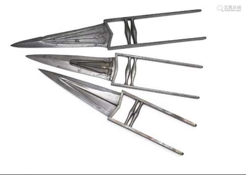 Three Indian all steel kathars -