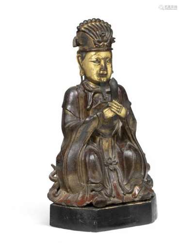 A gilt and gilt-lacquer bronze figure of the Daoist god of education and learning [...]