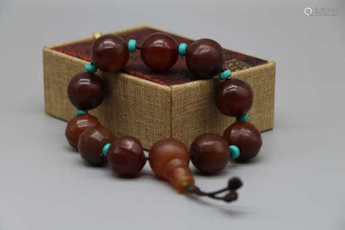 Jin Dynasty red agate beads bracelets