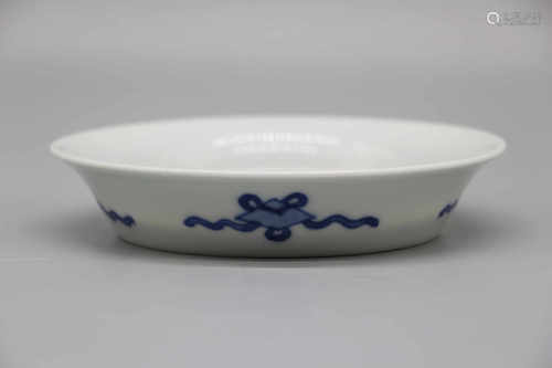 Blue and white cloud phoenix pattern brush wash made in Kangxi year of Qing Dynasty