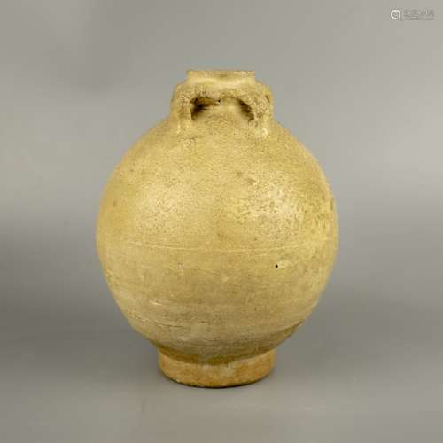 Yellow glazed four series jars of Tang Dynasty