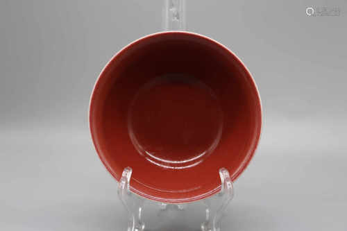 Red glazed bowls in Qing Dynasty