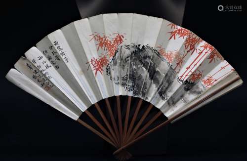 张充和(1898－1960) 竹石图 成扇
