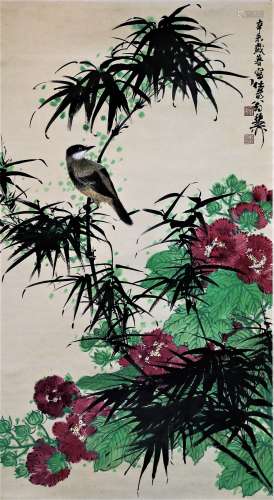 谢稚柳（1910—1997） 花鸟 立轴
