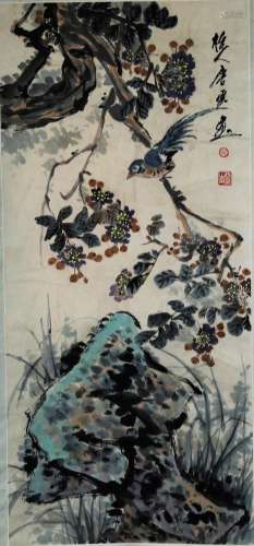唐云（1910-1993） 花鸟 立轴