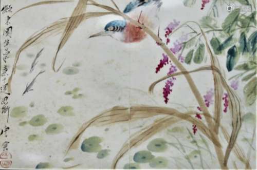 唐云（1910-1993） 精品花鸟 镜框