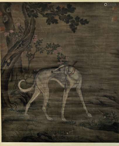 郎世宁（1688-1766） 狗 立轴