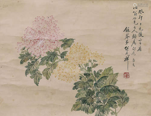 张兆祥 花卉（原裱）