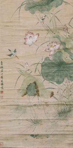 蒋廷锡（款） 花鸟（原裱）