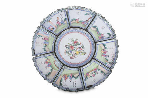 A CHINESE FAMILLE ROSE CANTON ENAMEL SUPPER SET.