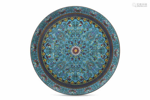 A LARGE CHINESE CLOISONNÉ ENAMEL CHARGER.