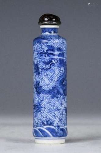A Blue and White Snuff Bottle YongZheng Mark