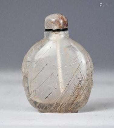 A Chinese Hair Crystal Snuff Bottle Qing