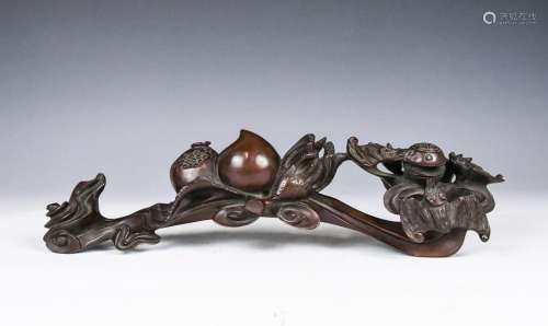 A Chinese Wood Carved Ruyi Sceptre, Republic P