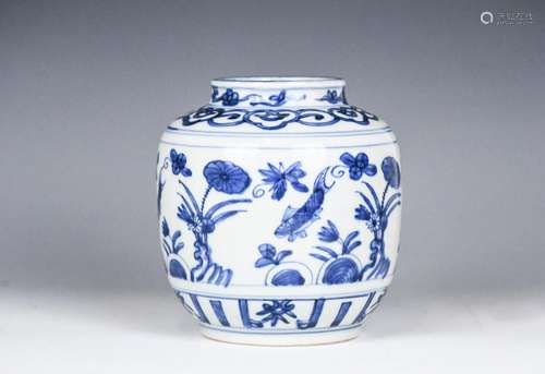 A Chinese Blue and White Jar, Ming