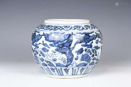 A Chinese Blue and White Jar, Wanli Mark