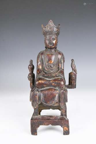 A Chinese Gilt Bronze Buddha Qianlong Mark 19thC