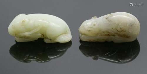 Two Chinese Jade Beast Carvings, Republic P