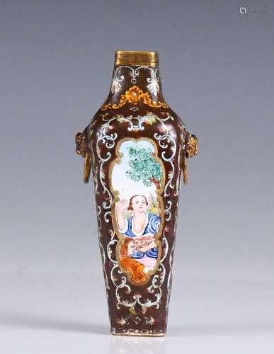 A Chinese Bronze Enamelled Vase Qianlong Mark