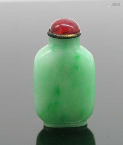 A Chinese Jade Snuff Bottle with certificate 19thC