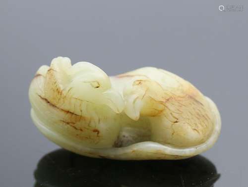 A Chinese Jade Duck Group Carving, Qing