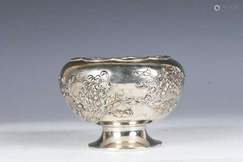 A Sterling Silver Pedestal Bowl, 19thC