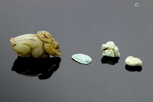 Group of Jade and Turquoise Carvings, 19th Century