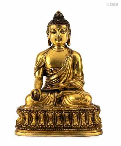 Feuervergoldete Bronze des Buddha Shakyamuni