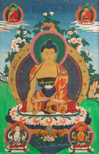 Thangka mit Darstellung des Buddha