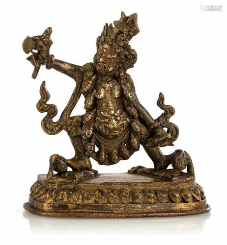 Kleine Bronzefigur des Vajrapani