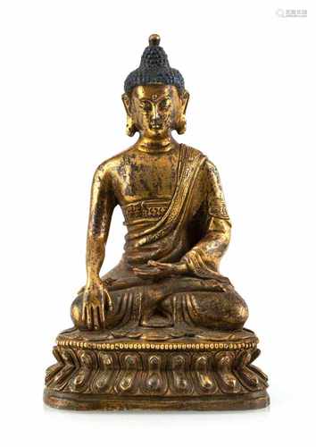 Feuervergoldete Bronze des Buddha Shakyamuni