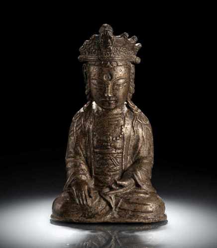 Seltene Bronze des Guanyin im Meditationssitz