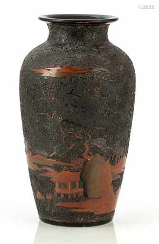 Seto-Vase aus Porzellan mit Cloisonné-Dekor