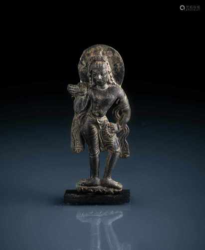 Bronzefigur eines stehenden Bodhisattva