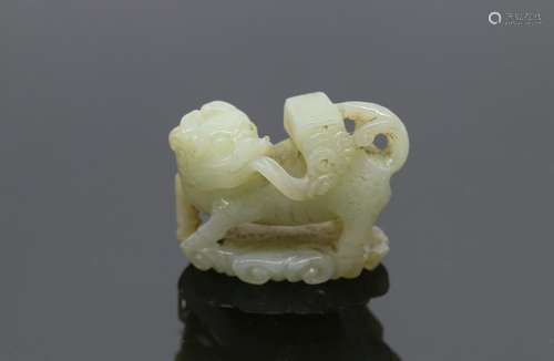 A Chinese Jade Carved Beast, Qing