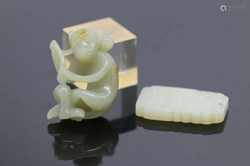 Two Chinese Jade Carvings, Qing