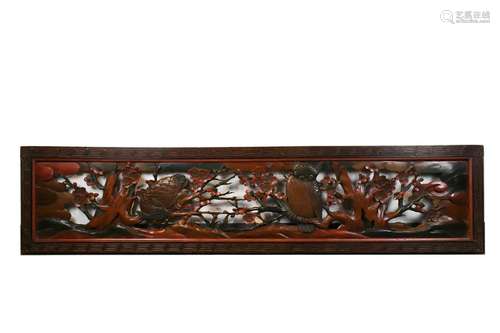 A Carved Openwork Wood Plaque 19th C