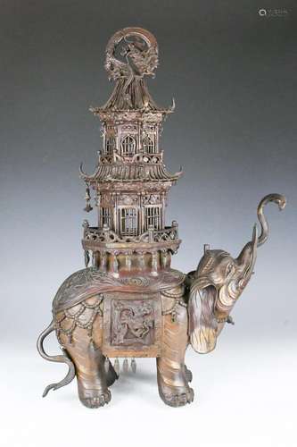 A Bronze Elephant Censer, Late 19thC